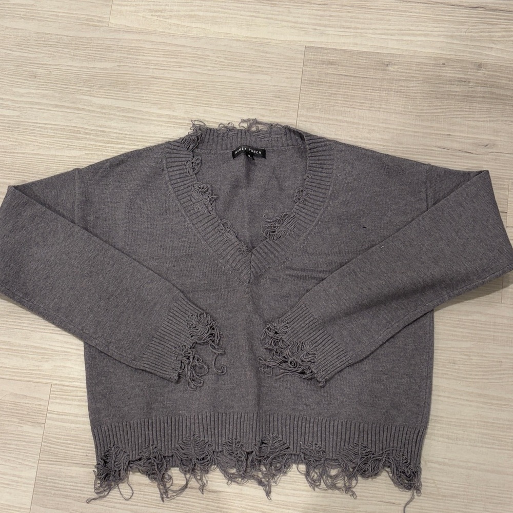 Honey Punch Women’s V-Neck Sweater